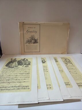 6 Songs of Gentility Reproduction Posters Sheet Music George Bickham 10 X 16”